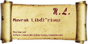 Mavrak Libériusz névjegykártya